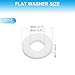 PATIKIL 30 Pcs PTFE Flat Washers 0.31 ID x 0.71