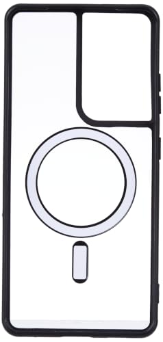 Image of JGD PRODUCTS for Samsung Galaxy S21 Ultra 5G Case: Clear Magnetic Slim Fit Case Compatible with Magsafe Rugged Protective Transparent Cover (Black Magnetic)