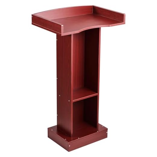 VEVOR Atril de Madera Alto de 105 cm, Soporte de Podio con Superficie de Lectura de 60 x 40 cm, con Estante de Almacenamiento para Aulas, Conferencias, Iglesias, Presentaciones, Discursos, Conciertos
