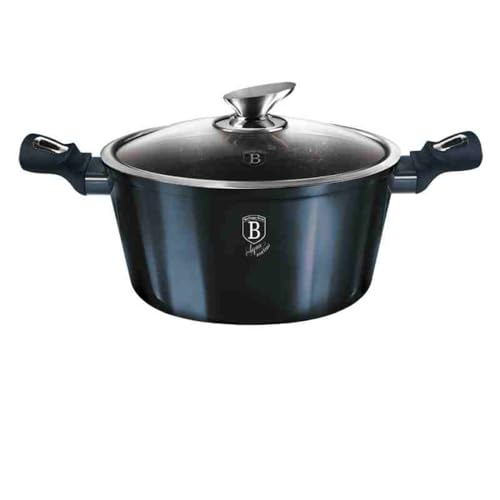 BERLINGER HAUS Pentola con rivestimento in marmo 30 cm Metallic Line Aquamarine Edition | Elegante ed ecologica