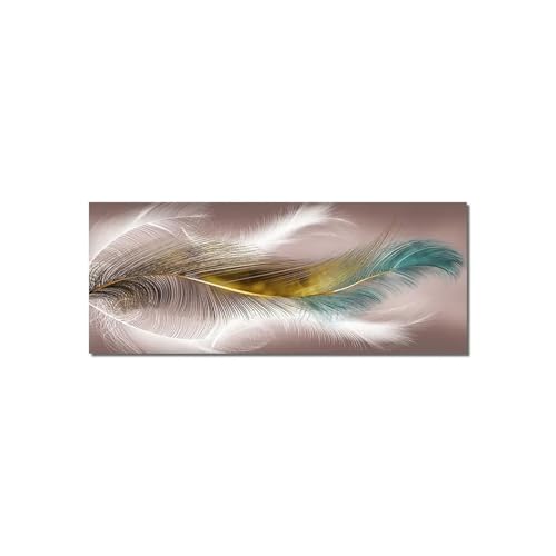 Tableau moderne plumes nordique grand cadre salon maison mural