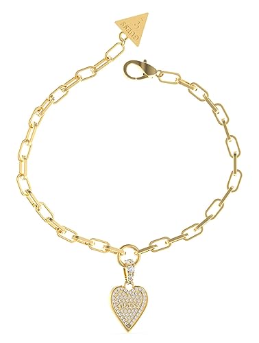 Bracelet GUESS Love Me Tender fini les bijoux lourds cœur pavé argenté fin