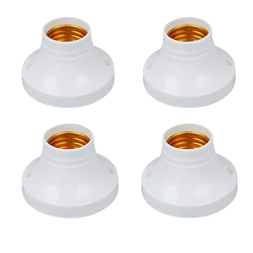 Image of DDLC Led Light Angle Bulb Holder for Wall, E27 Batten 2 Amp 220-240 Volts Lamp Holder for Led /Electric Bulb for Home Indoor Outdoor Use (White) (4 pc)
