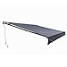 Aleko 13x10 feet Caribbean Style Manual Black Frame Awning, UV-Protected Sunshade Canopy with Hand Crank and Durable Steel Frame for Deck, Porch, Backyard - Charcoal Gray