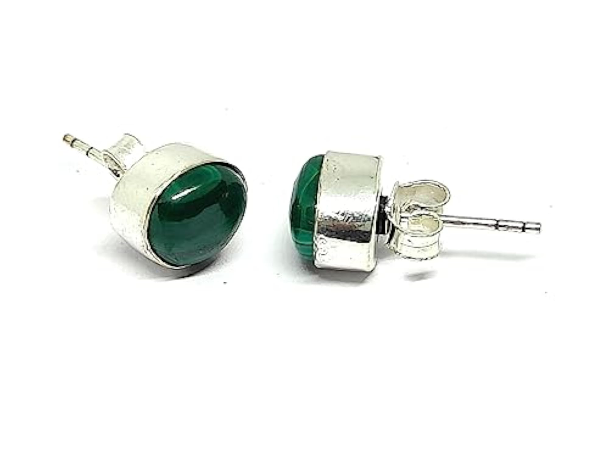 Women's Natural Malachite Crystals Stud Tops Earrings