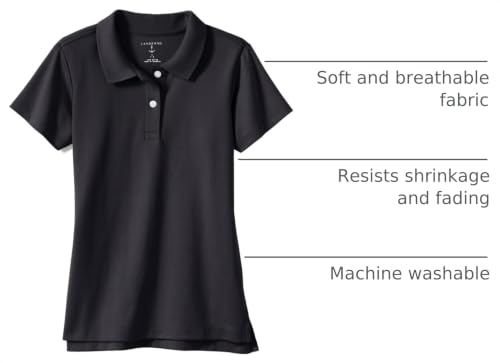 Image of Lands' End School Uniform Girls Short Sleeve Feminine Fit Interlock Polo Shirt