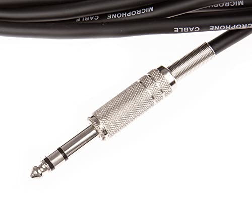 CDL Micro XLR-Kabel, 6,35 mm, 3-polig, Stereo-Klinkenstecker auf XLR-Stecker, 5 m, Schwarz