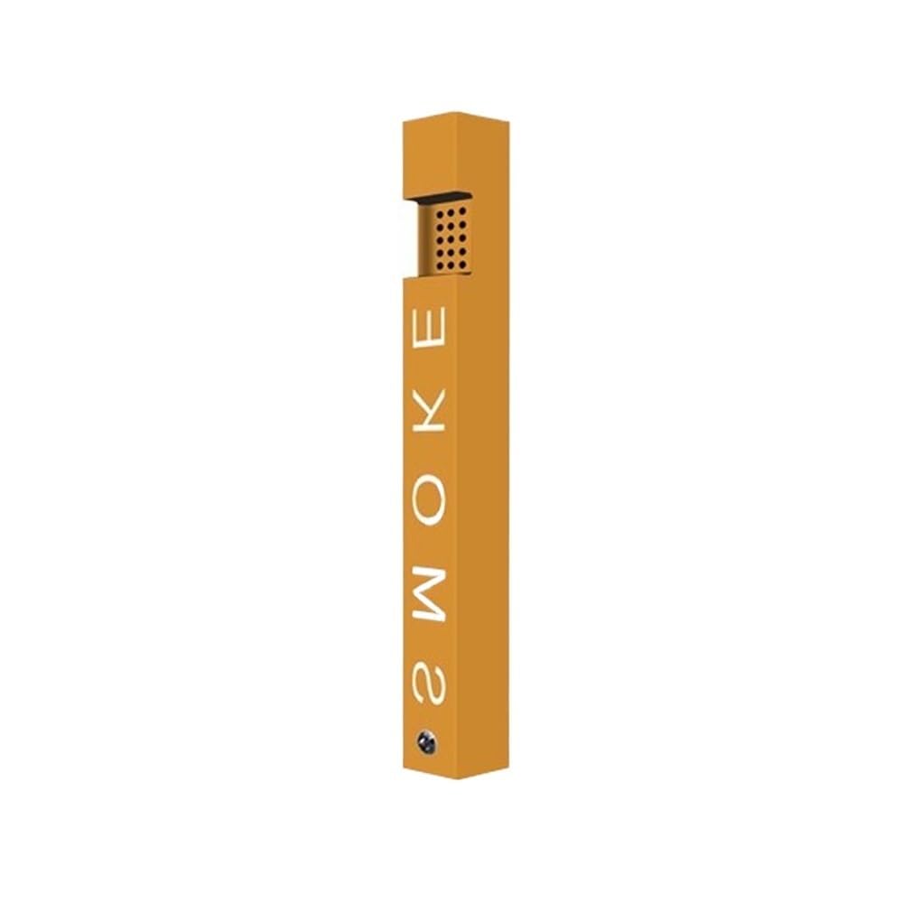 Stand ashtray Square Stainless Steel Baked Enamel Ash Pillar, Outdoor Public Area with Lock Wall Mounted Ashtray Pillar(Orange)