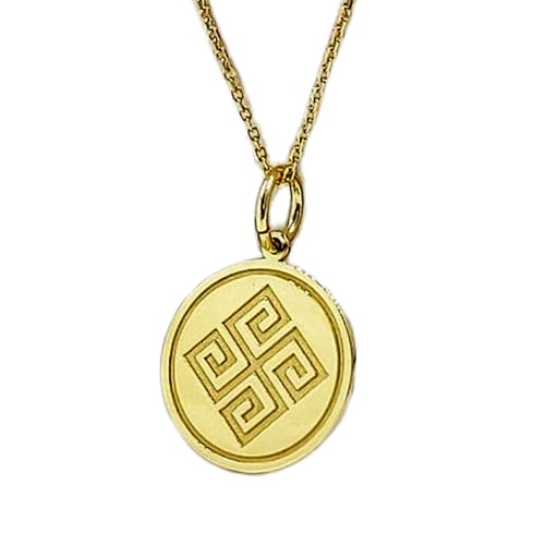 Collar de plata de ley 925 con colgante de llave griega y baño de oro exclusivo
