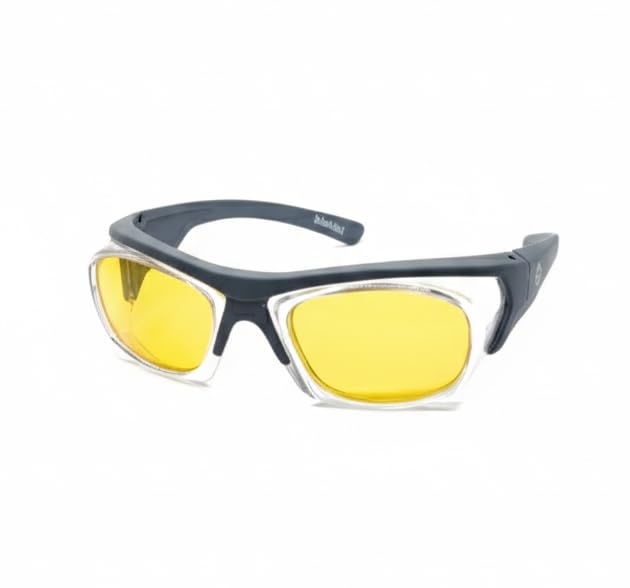 Image of THUNDERSTORM Safety Goggles Eye Protection Anti Pollution Eyewear For Multipurpose Riding Motorcycle Cycling Scratch Resistant UV Protected Glasses for Men & Women (Matte Grey with Yellow Lens)