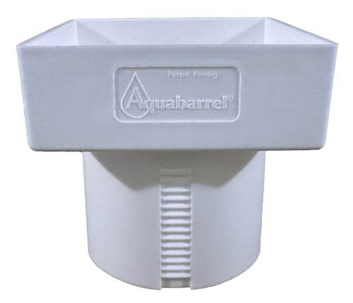 Aquabarrel 4x4x4 inch Adjustable Universal Gutter Downspout to Any 4 inch Round Pipe Adapter - White - Thumbnail 3
