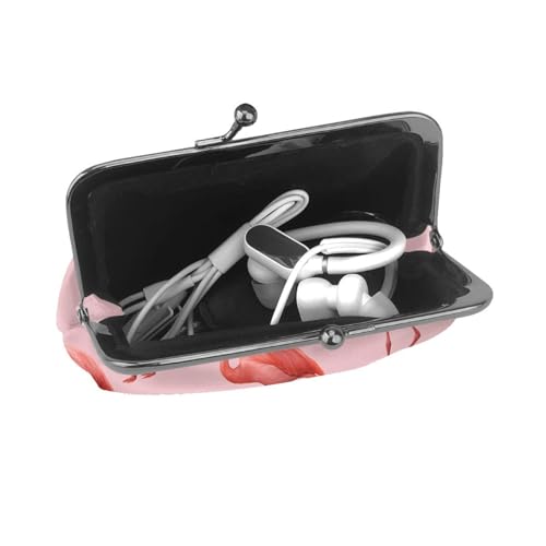 Pu Leather Buckle Coin Purse Tropical Flamingo Pattern Girls Kiss-Lock Change Purse Wallets4
