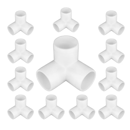 12-Pack 3 Way Pvc Fittings 1 Inch, Furniture Grade Pvc Pipe Elbow Connector For All Diy Structure And Frames