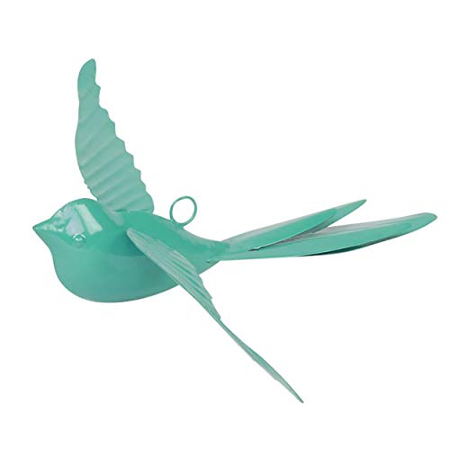 Image of Elan Metal Hanging Decorative Rockstar Bird For Home Balcony And Garden Decor (Set of 2- Aqua, Blue)