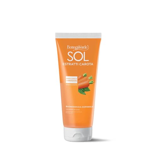 Bottega Verde - SOL Estratti Carota, Bagnodoccia Doposole, 200 ml, Prolunga l'Abbronzatura, con Estratto di Carota, Azione Energizzante, per Tutti i Tipi di Pelle
