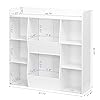 UTEX Multifunctional Bookcase with 8 Cubbies and Bins, Open Bookshelf Organizer Display Stand, Large Toy Storage Cabinet for Kids Room, Classroom, Nursery, White #2