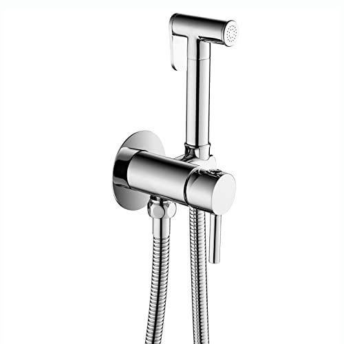 Robinet de douche mural avec kit douchette à main et flexible de 150 cm en laiton