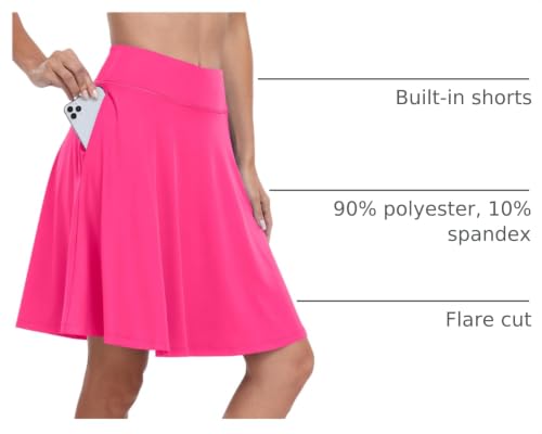 Image of ANRABESS Knee Length Skorts Skirts for Women 2026 Summer High Waisted Golf Tennis Skirt Casual Travel Built-in Shorts Clothes