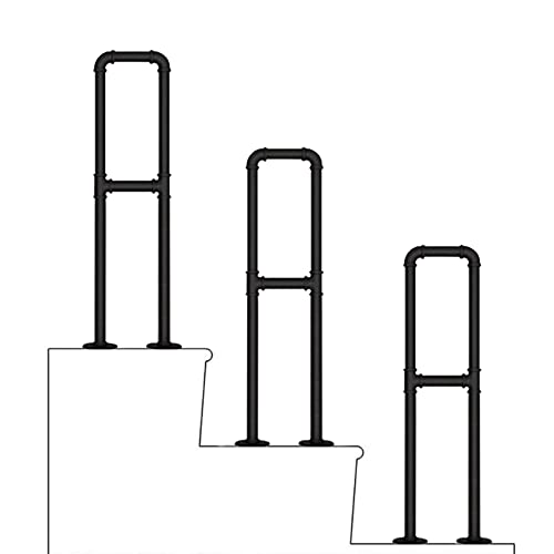 Rampe d'escalier en fer forgé extérieur 90cm balustrade de sécurité - 2