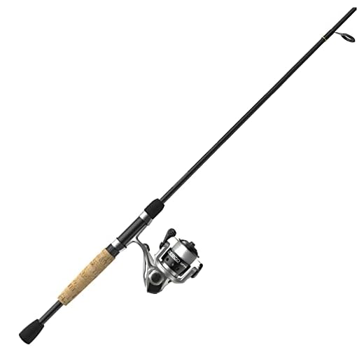 Zebco Spyn Spinning Reel and 2-Piece Fishing Rod Combo, Split-Grip Cork Rod Handle, Instant Anti-Reverse Fishing Reel, Size 10