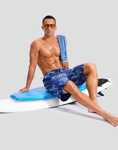 Image of G Gradual Mens Swim Trunks with Compression Liner 7 inch /9'' Quick Dry Board Shorts Swimsuit Bathing Suit for Men Zipper Pockets