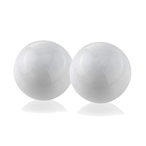 Modern Day Accents 4393T Bola Cast Aluminum Decorative Spheres – White Enamel Color Finish, 3" D/2 Pack