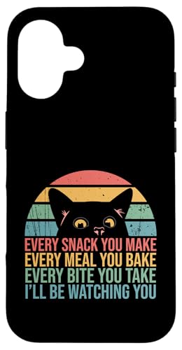 Funny Cat Every Snack Meal Watching You �r���e�[�W�v�����g �X�}�z�P�[�X iPhone 16 �p