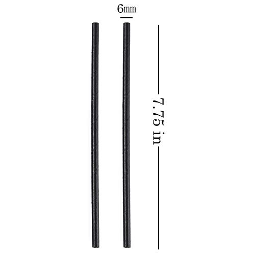 100 pitillos de papel negro biodegradables miniatura 3