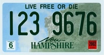 OPO 10 - USA car license plate - metal replica 30x15 cm: New Hampshire (C33)
