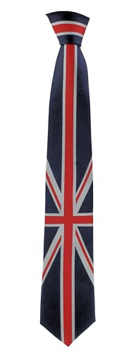 Cravate en soie Union Jack bleue pour vos soirées à thème