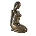 5.88 Inch Nude Female Statue Kneeling with Hands on Back, Bronze Color