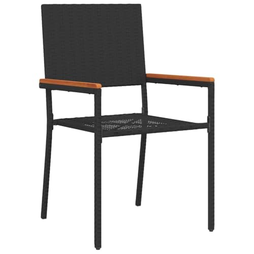 Ensemble de jardin moderne au design chic avec table rectangulaire et 4 chaises noires