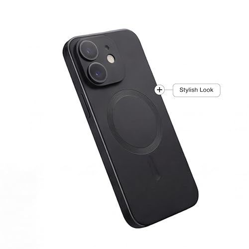 Image of amazon basics Premium Mag-Safe Case for iPhone 12 | Shockproof & Anti-Scratch Cover | Soft Silicone with Wireless Charging | Camera Lens Guard - Black