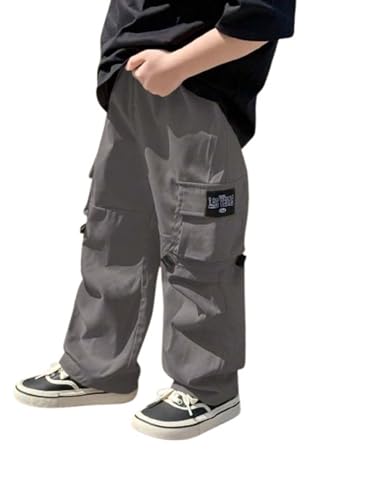 Image of Lymio Junior's Boys Cargo Pants | Stylish Cotton Blend Casual Trousers for Kids | Relaxed Fit Junior Boy Cargo Pant | Trendy Kids Streetwear Joggers with Multi-Pockets