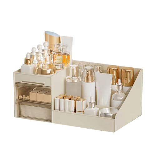 Jasaly Organizador de Cosméticos con Cajón Transparente Organizador de Encimera para Cosméticos, Lociones, Lápiz Labial Ideal para Tocadores o Baños