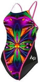 Kids Zita Racerback Swimsuit for Girls - Size 26 - Colourful Symmetrical Pattern Purple
