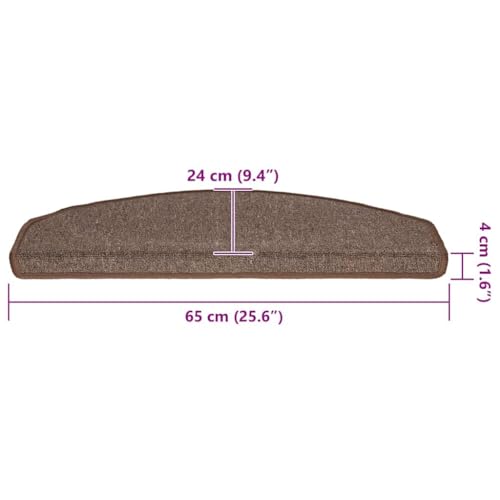 Tapis d'escalier antidérapant marron café lot de 30 grand format lavable - 3