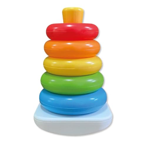 Jugatoys - Juego pirámide con Aros apilables - Juguete Educativo para Bebes - Juego para apilar - 5 Aros con Distintos tamaños y Colores - con Sonido y balanceo - Tamaño 20 cm - Desarrollo cognitivo Jugatoys - Juego pirámide con Aros apilables - Juguete Educativo para Bebes - Juego para apilar - 5 Aros con Distintos tamaños y Colores - con Sonido y balanceo - Tamaño 20 cm - Desarrollo cognitivo