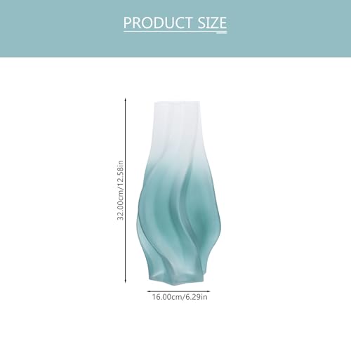 Vase en verre dépoli vert pour plantes et fleurs, déco de chambre chic