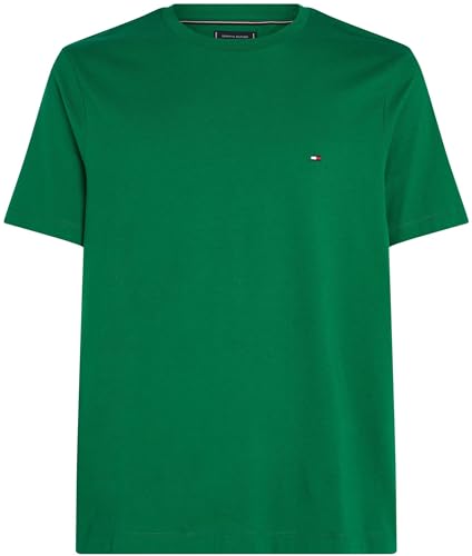 Tommy Hilfiger Herren T-Shirt Kurzarm Seasonal Solid Tee mit Rundhalsausschnitt, Grün (Nouveau Green), M – Ansicht 6