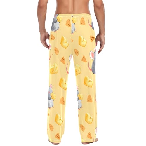 Mouse Eat Cheese Men's Pajama Pants Lightweight Sleepwear Bottom Lounge Pants3