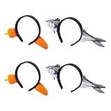 2 Diademas De Pescado, 2 Diademas De Zanahoria, Diademas Especiales Para Lavarse La Cara, Lindos Accesorios Para El Cabello De Felpa, Diademas Divertidas Para Niñas.