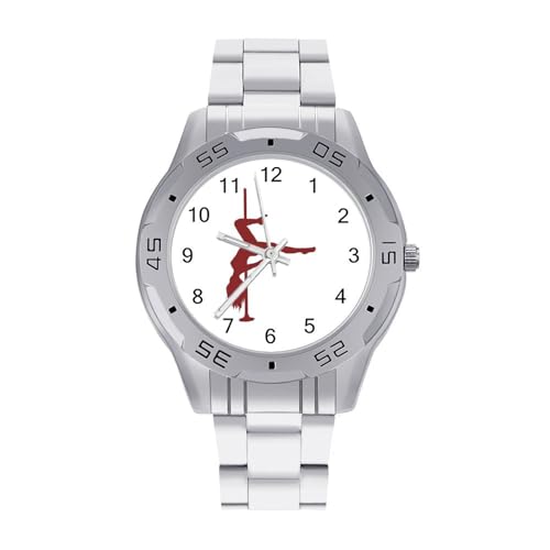 Pole Dancing Girl Simple Stainless Steel Band Business Watch Dress Wrist Unique Luxury Work Casual Waterproof Watches