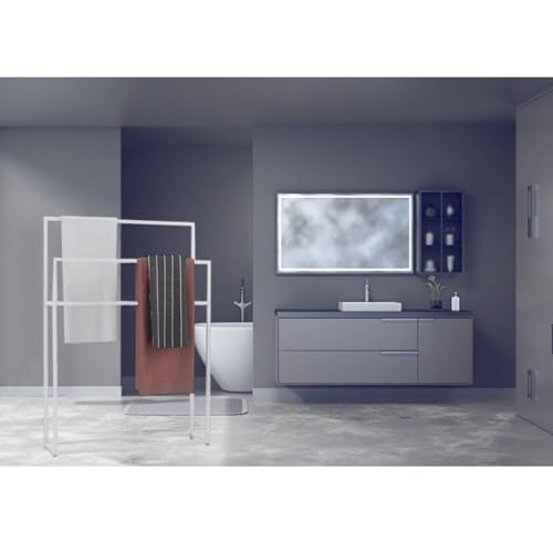 Porte-serviettes sur pied peu encombrant pour optimiser les petites salles de bain