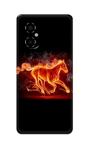 Image of PRINTFIDAA Printed Hard Back Cover Case for Mi Poco M4 5G | Mi Poco M5 4G Back Cover (Fiery Horse) -112