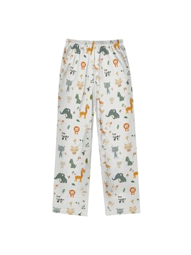 Cute Animals in The Zoo Boys Pants for Kids Jogger Pants with Pockets S2