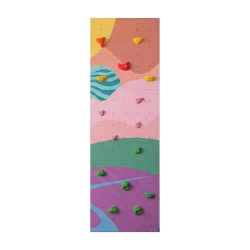 Hopahopa - Rocódromo Infantil - Juego de Interior para Niños - con 15 Presas de Escalada, 3 Paneles de Pared de Contrachapado de Abedul - Dimensiones 225x75 cm - Un Paisaje de Cuento de Hadas