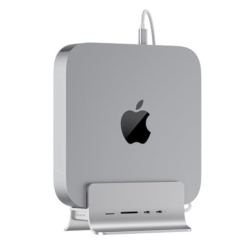 PULWTOP Hub USB C para Mac Mini M1/M2, Adaptador de concentrador USB 5 en 1 Compatible con expansión SSD M.2 NVMe, USB C HUB con 2 USB C de 10 Gbps, Lector de Tarjetas SD/TF, SSD M.2 (No Incluido)