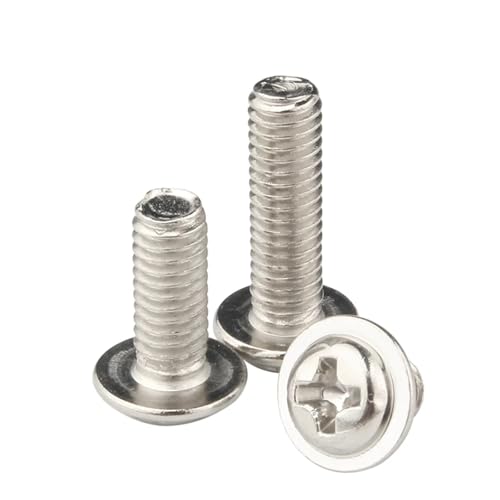 oavhvchg Tornillos de computadora con Brida, Cabeza Cruzada chapada, con arandela, M1.4, M1.7, M2, M2.5, 100/200 Unidades(8mm,M1.7-100Pcs)