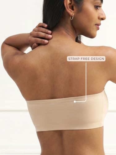 Image of UNDERNEAT Women Seamless Bandeau Bra | Strapless Non-Padded | Wireless Ligthweight and Breathable | Ideal for All Day Comfort | Anti-Slip Silicone Grip Tube Bra for Women